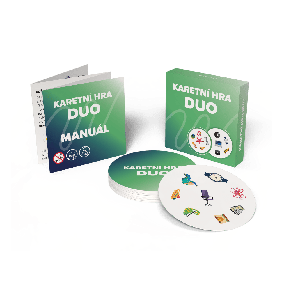 Zakázková karetní hra DUO - klopová krabička
