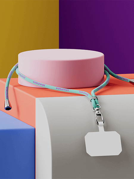 Žakárový lanyard na krk Whip s držákem na telefon