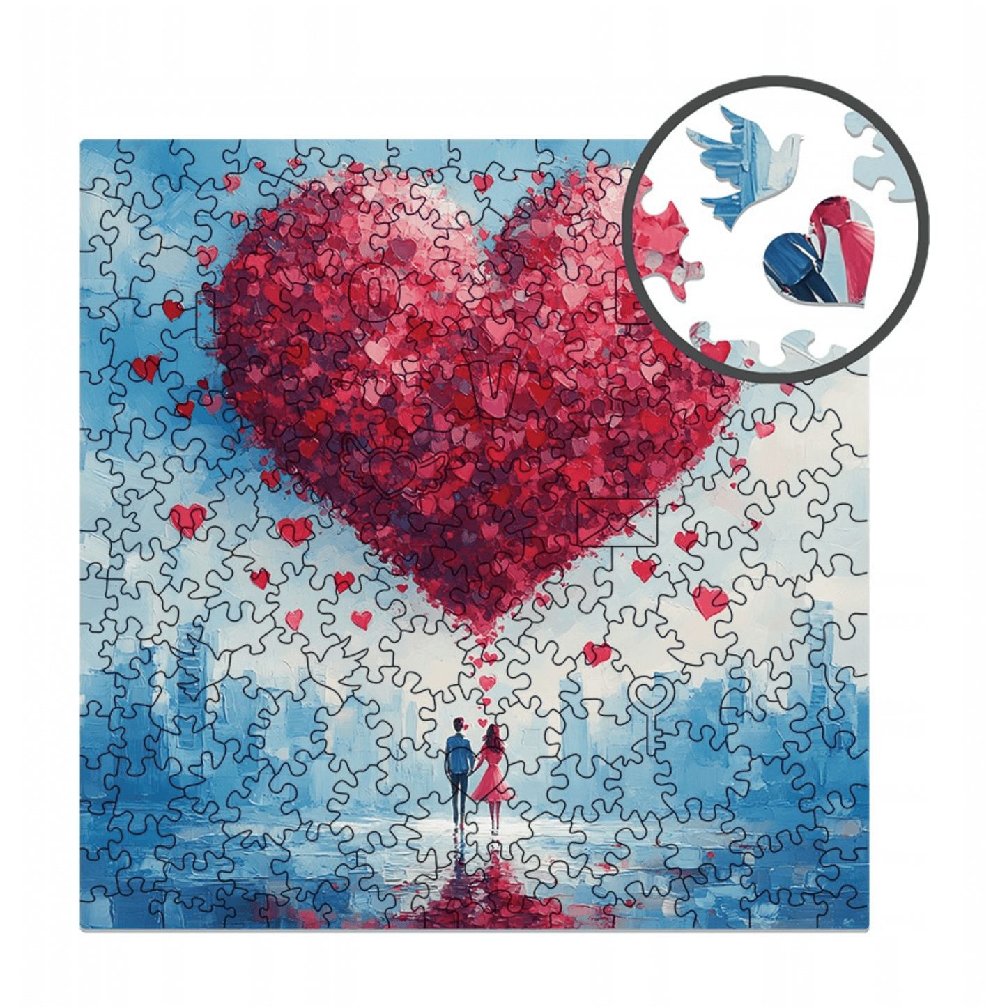 Dřevěné puzzle v krabici ve vlastní grafice