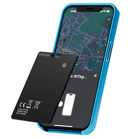 Lokátor předmětů ve tvaru karty Orbit Card (Apple Find My)