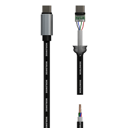 Žakárový lanyard crossbody Snapsling s držákem na telefon a integrovaným kabelem