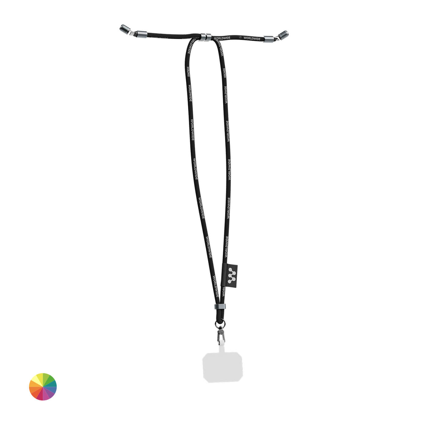 Žakárový lanyard na krk Snapneck s držákem na telefon a integrovaným kabelem