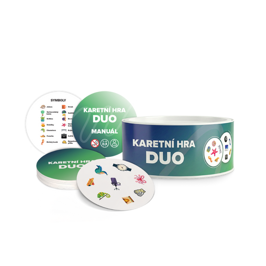 Zakázková karetní hra DUO - balení v dárkové tubě