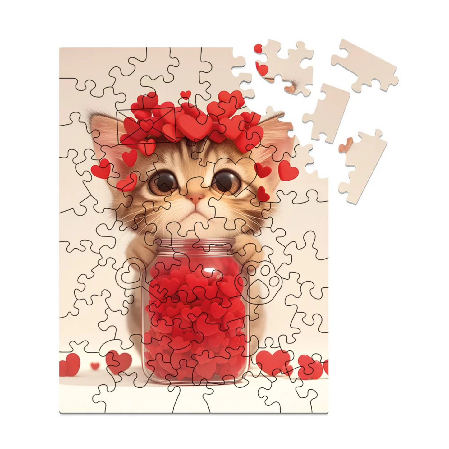 Dřevěné puzzle v kraftové krabici s rukávem