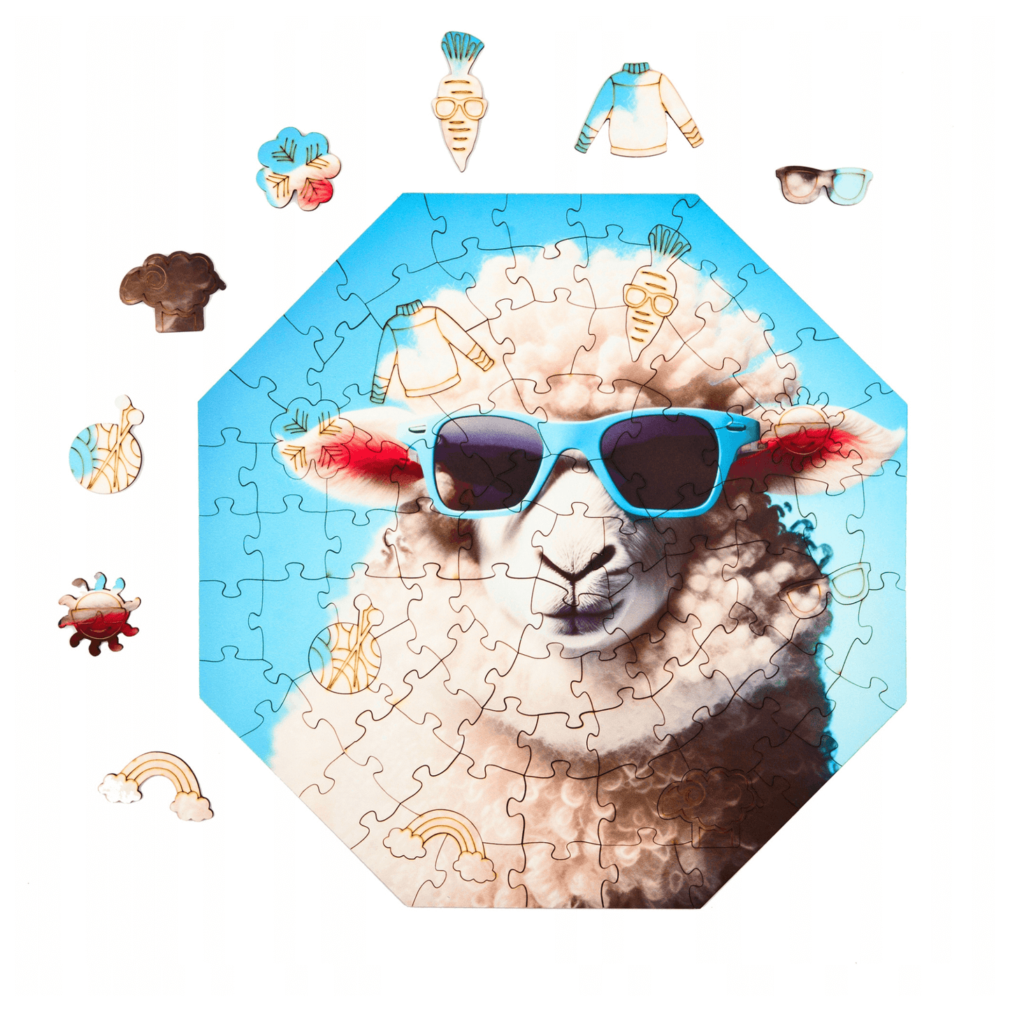 Dřevěné puzzle v kraftové krabici s rukávem