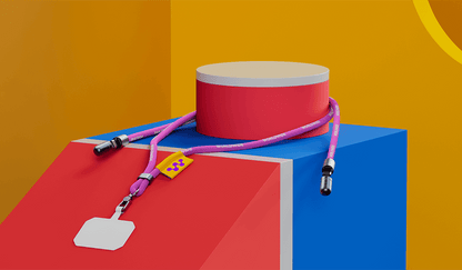 Žakárový lanyard crossbody Snapsling s držákem na telefon a integrovaným kabelem