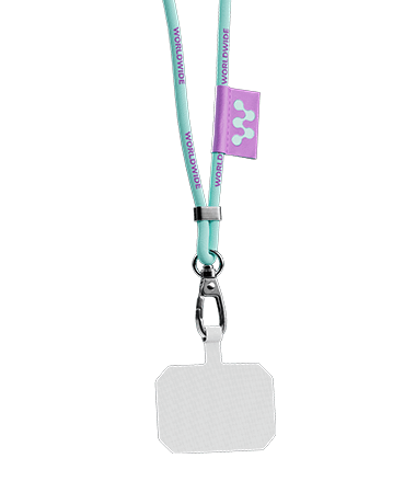 Žakárový lanyard na krk Whip s držákem na telefon