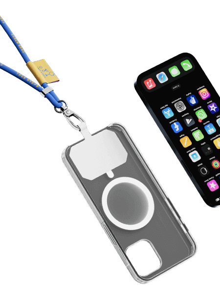 Žakárový lanyard na krk Whip s držákem na telefon
